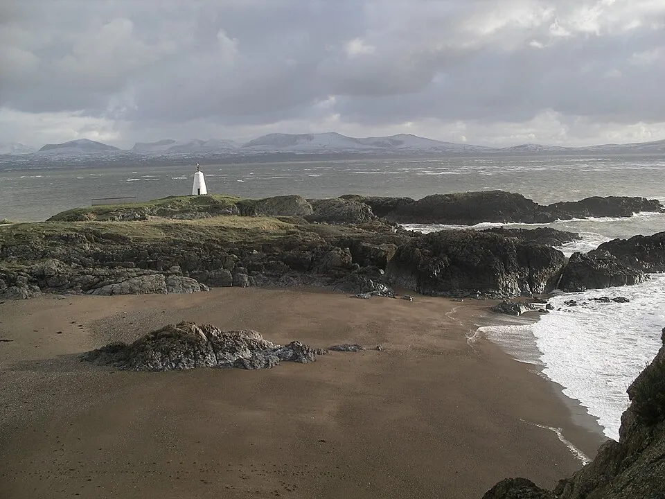 Ynys Llanddwyn, Anglesey — lighthouse and rocky coastline at the tip of the tidal island